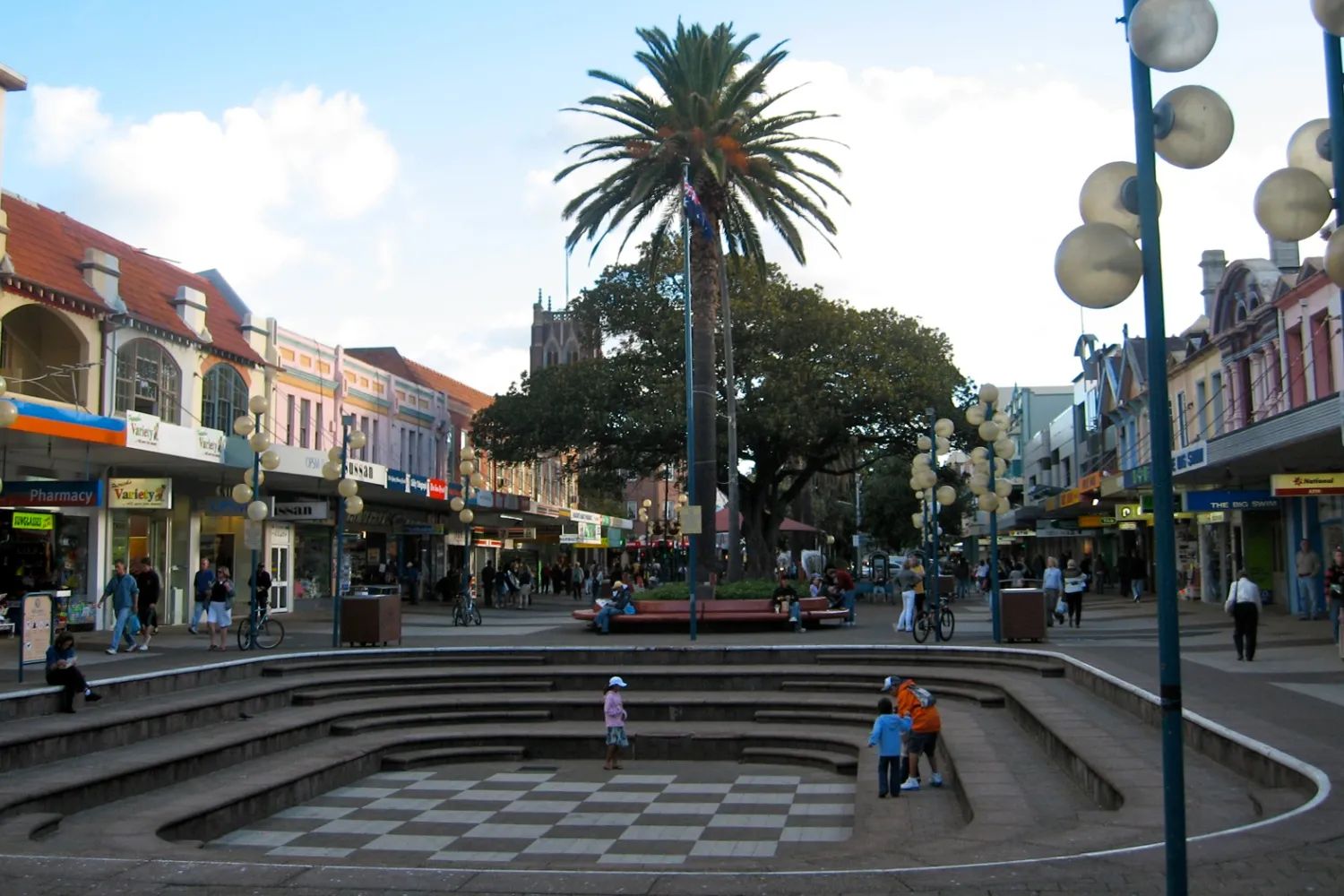 The Corso in Manly, a pedestrian street lined with palms