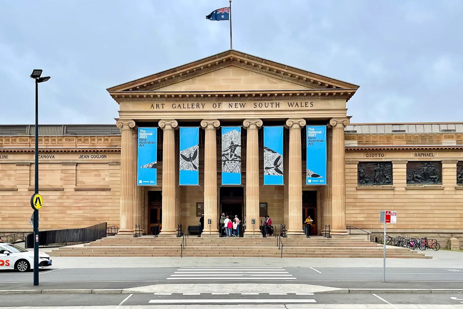 The sandstone portico of the Art Gallery of New South Wales