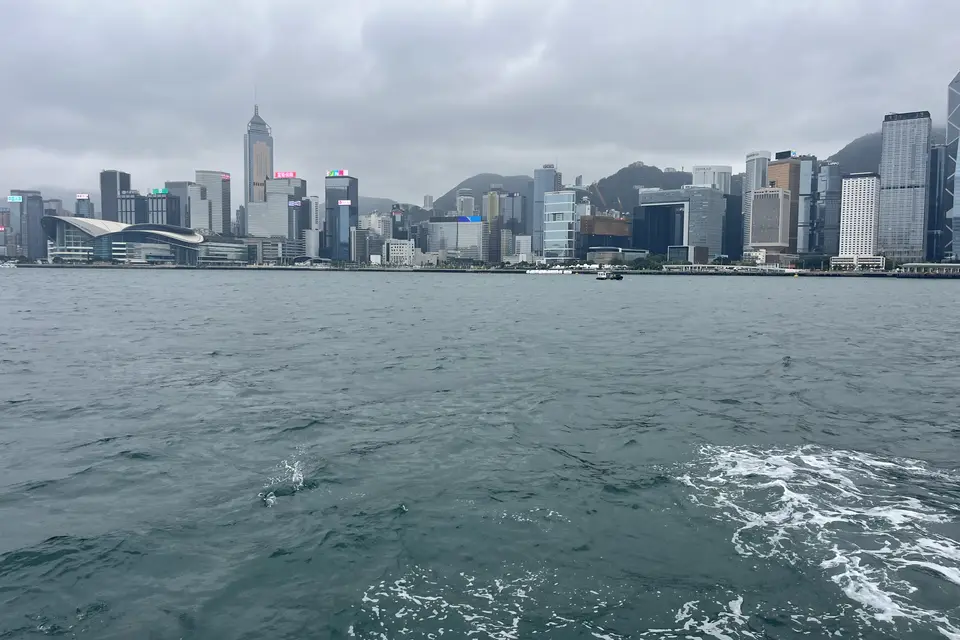 Central's skyline seen across the water from the Star Ferry's deck